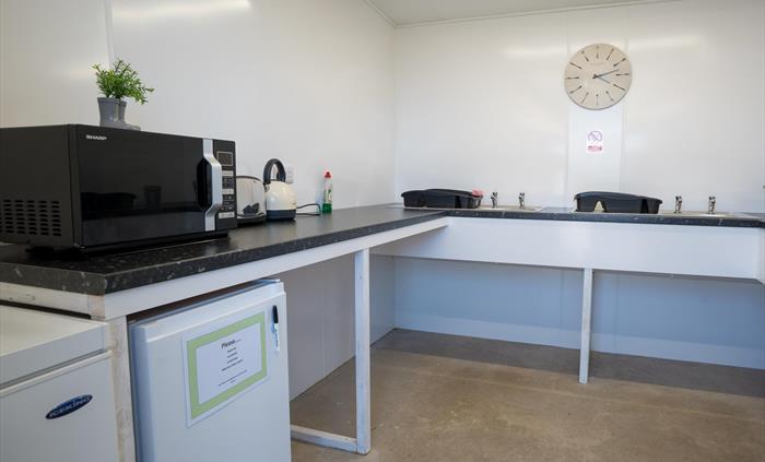 Campers kitchen and dish washing